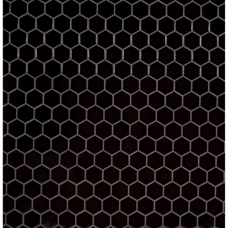 Msi Black Hexagon 11.63 In. X 12.75 In. X 6Mm Glossy Porcelain